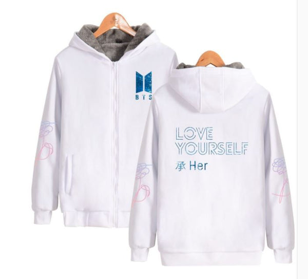 Bts love yourself zip up hoodie cheap