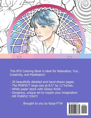 BTS Coloring Book for Relaxation, Fun, Creativity, and Meditation